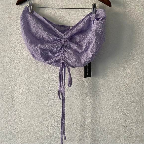 Crop Soft Glam Top Cut Out Lilac Girly Halterneck 10US PRETTY LITTLE THING NEW - Picture 11 of 13